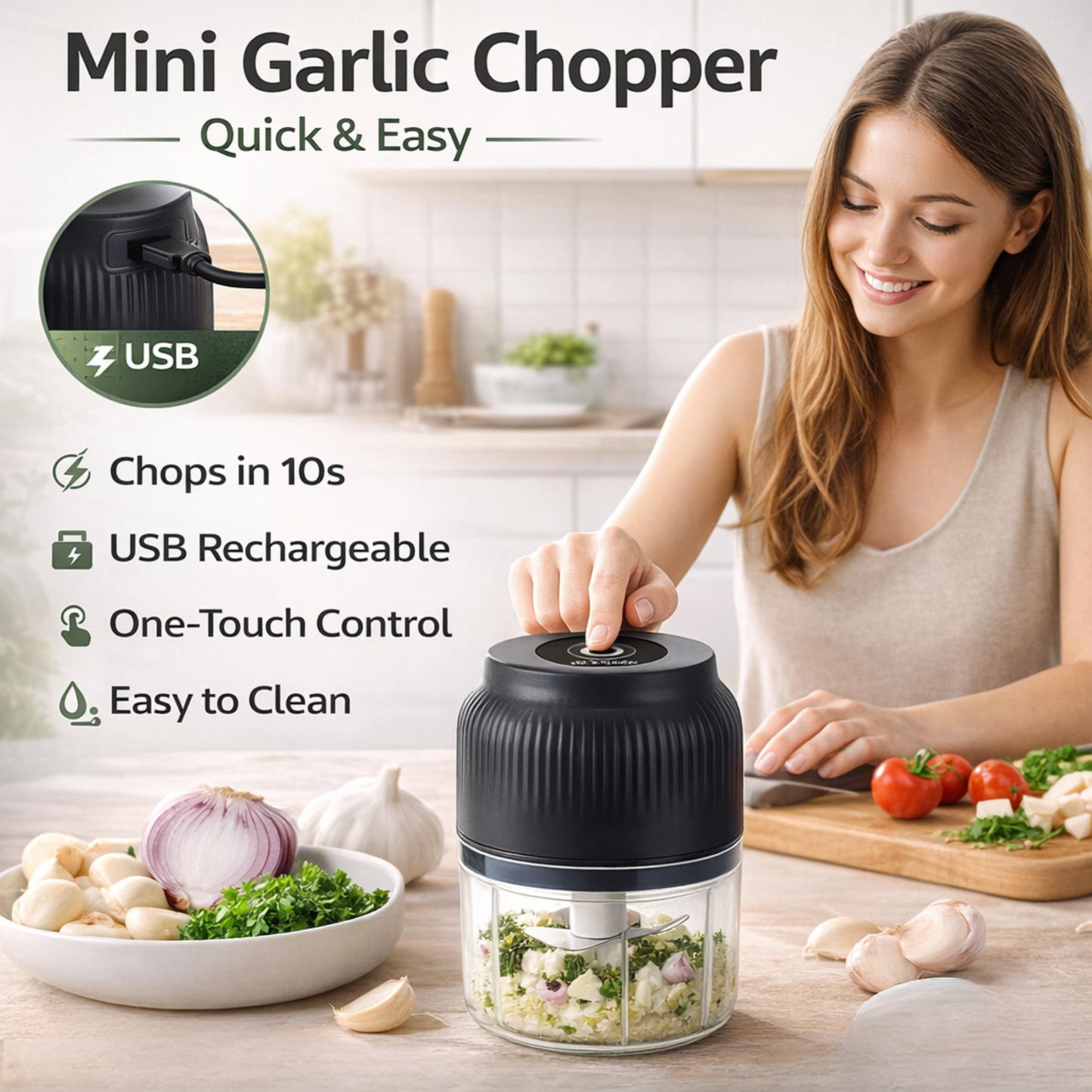 Electric Mini Garlic Chopper